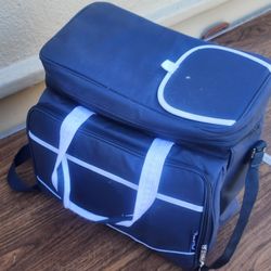 Portable Cooler With Picnic Supplies