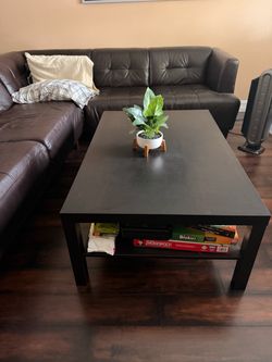 Black Coffee Table with Lower Shelf