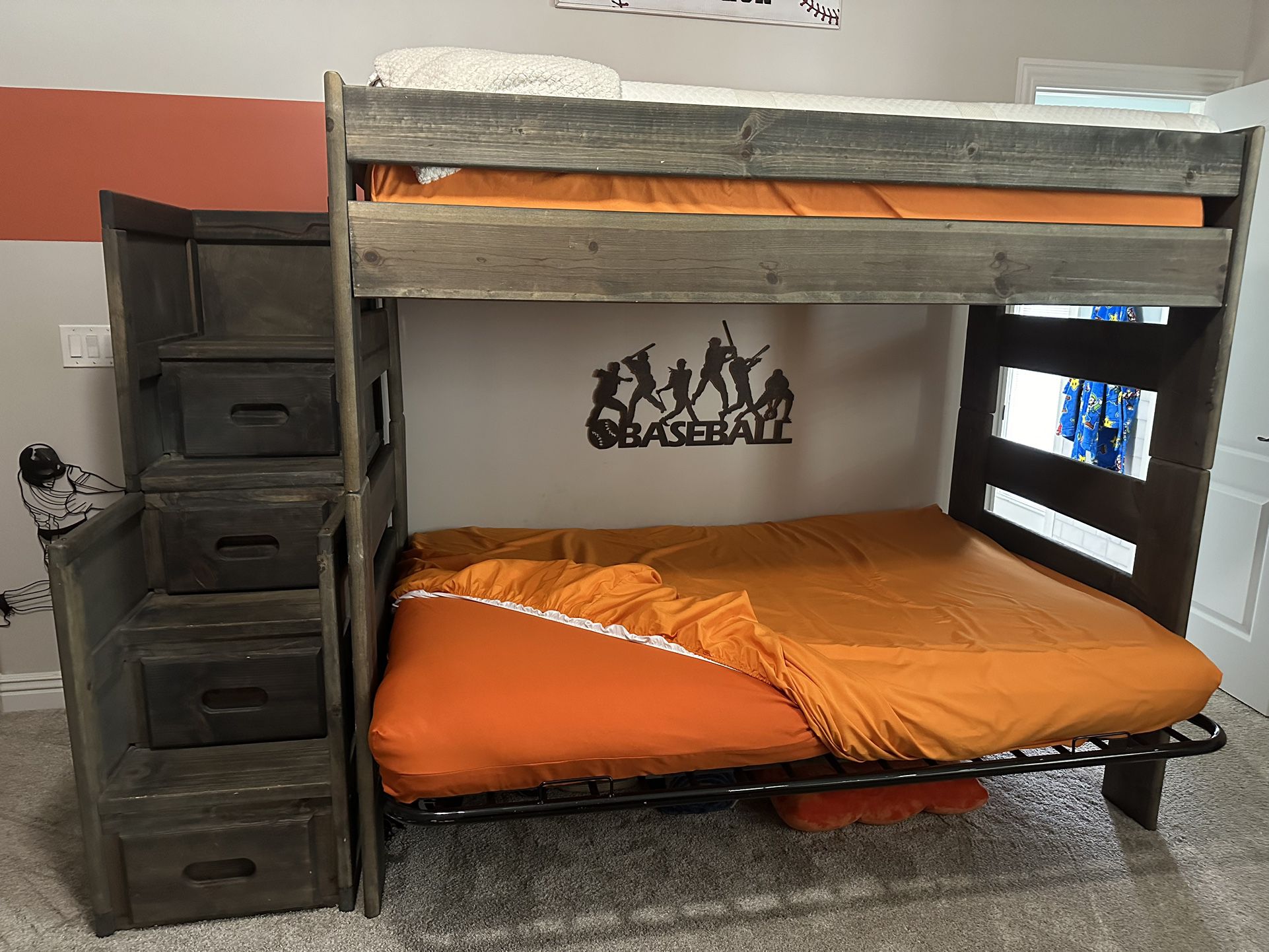 Bunkbed Twin Over Futon With Stairs 