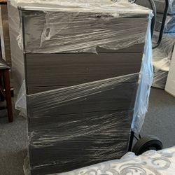  Espresso 5 Door Chest With Glides