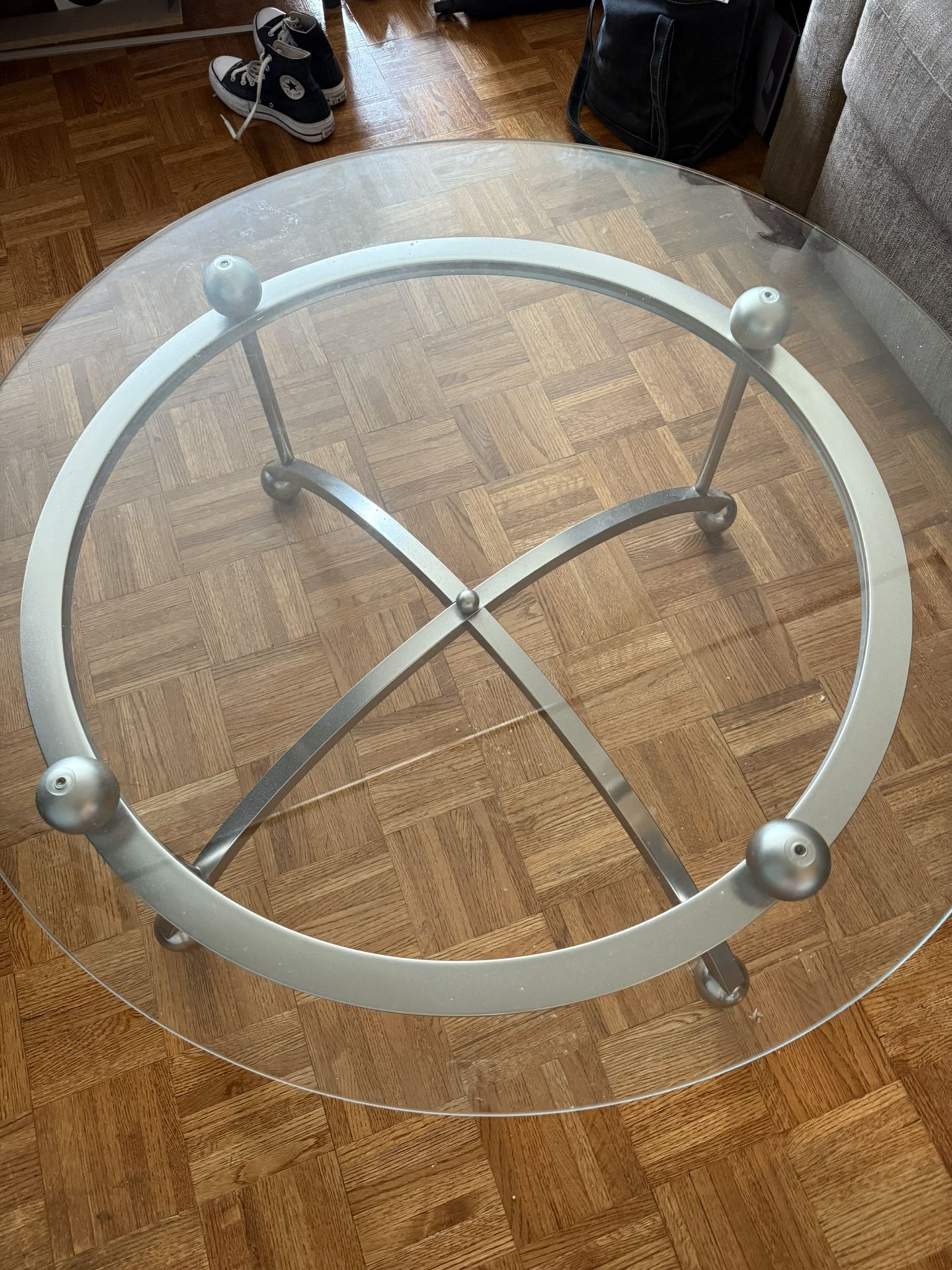 glass top coffee table