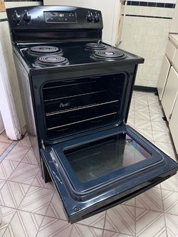 Black Electric Range with Coil Burners