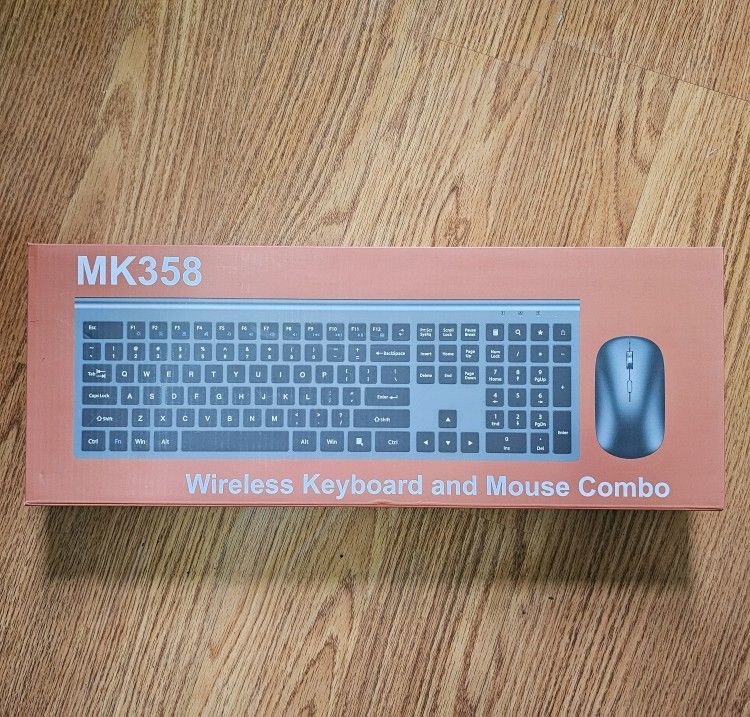 Wireless Keyboard and Mouse Combo, Full Size Keyboard and Mouse, Long Battery Life, Optical Mouse
