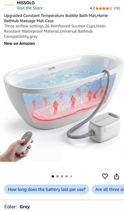 Electric Bubble Bath Mat with Remote - Constant Temperature