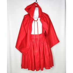 Handmade Little Red Riding Hood Girls Costume Size 6/7 Skirt & Cape