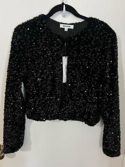 Chic Black Sequin Jacket