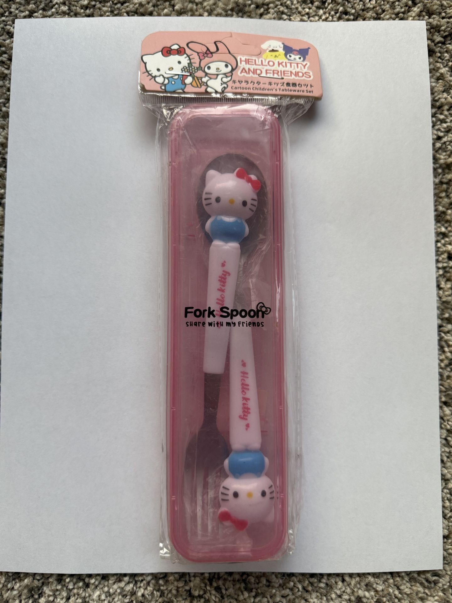 Hello Kitty Fork And Spoon Utensil Set
