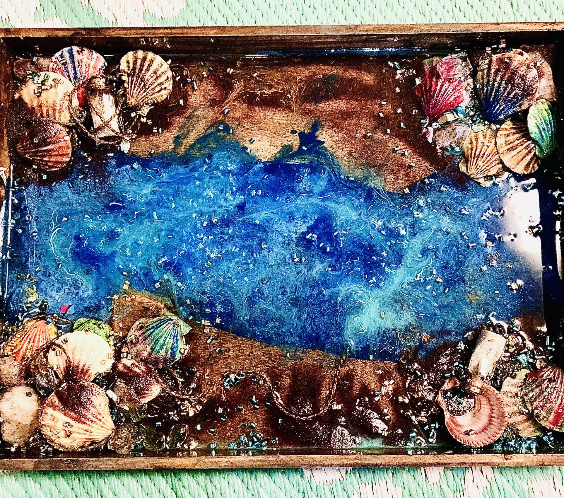 Resin Beach Serving Tray