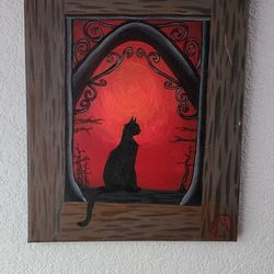 Hand Painted Cat painting (Painted By My Girlfriend)