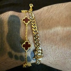 Inspired Van Cleef Bracelet Gold Over Silver