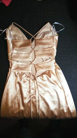 Golden formal dress for any occasion