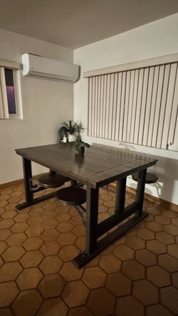 World Market Cafeteria Table W/ 4 Swivel Chairs