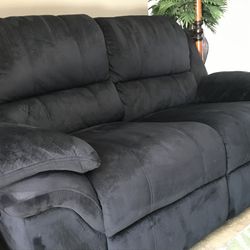 Three Piece Sectional Couch With Double Recliner
