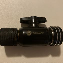 Bitspower G1/4" Mini Valve with Black Handle, Matte Black 