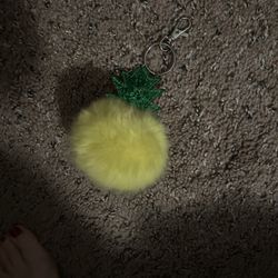 Fuzzy Scented Pineapple Keychain