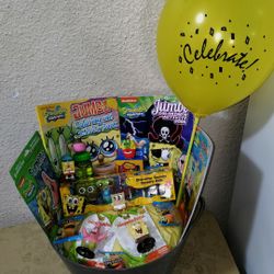 SPONGEBOB BIRTHDAY GIFT BASKET.( PICK UP IN MODESTO)