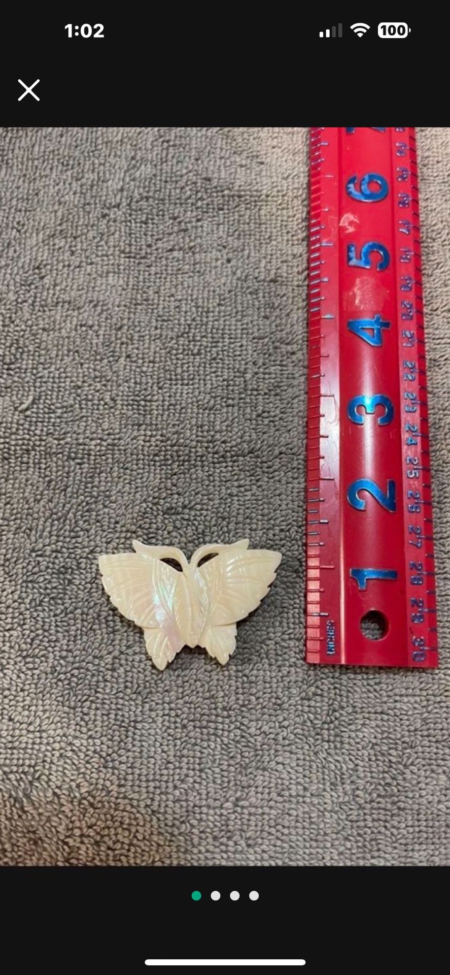 BUTTERFLY PIN. BROOCH. I THINK MOTHER OF PEARL