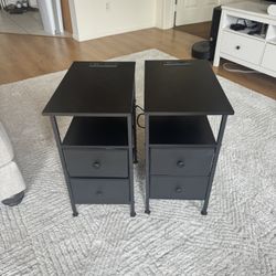 Pair of Black Side Tables 