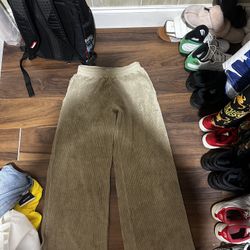 let’s Frans Sage Green Wide Leg Joggers 