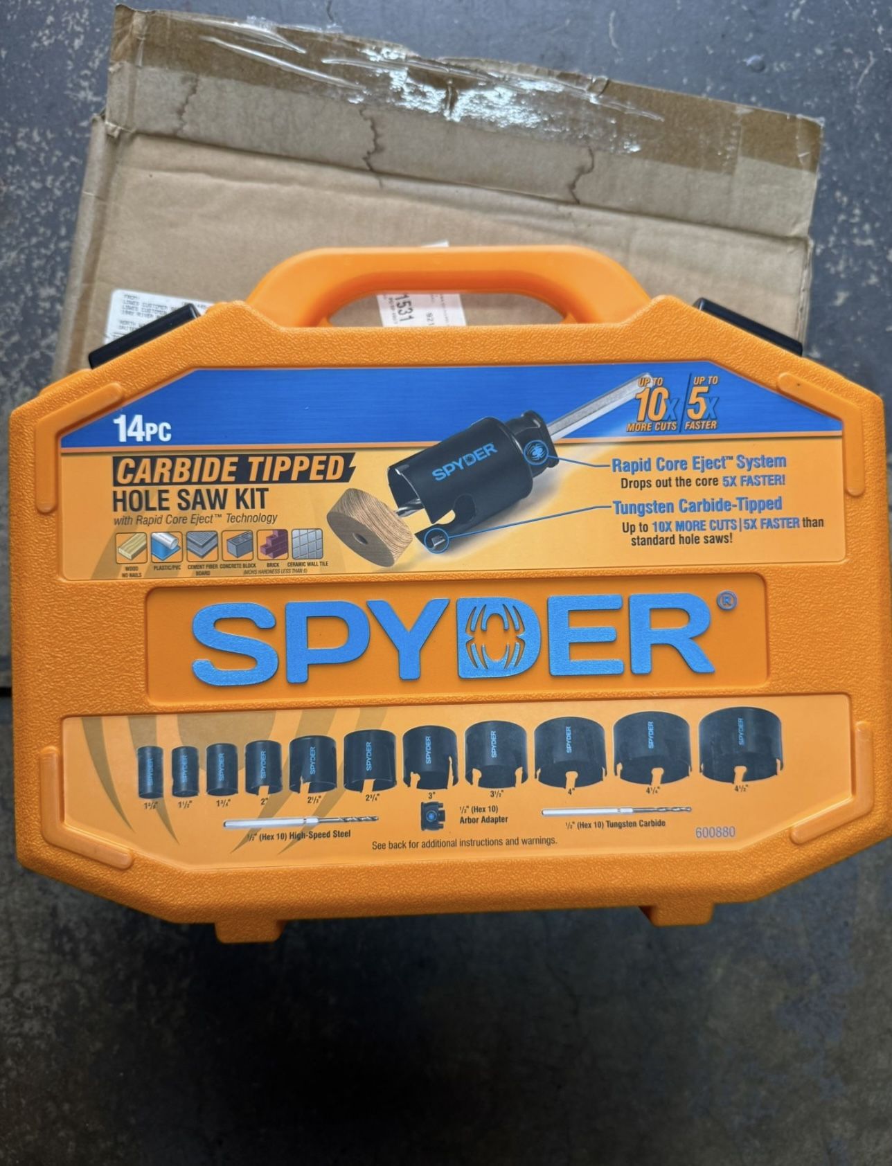 Spyder Carbide Tipped Hole Saw Kit-New Box