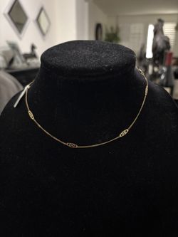 14k Infinity Gold Necklace 16” Choker Or Young Person