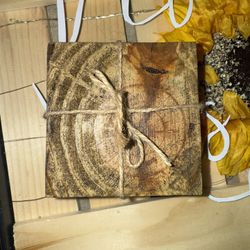 Dark Walnut Stained And Sealed Wooden Cup Coasters  For Sale 