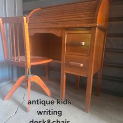 Antique Kids Writing Desk And Chair