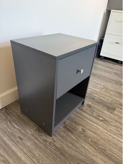 Like New Atlin Designs Foil Black (Gray) Nightstand – 19” Rectangular