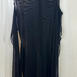 Fashion Nova Women's Black Mesh Wrap Mini Dress Size M Party Cocktail