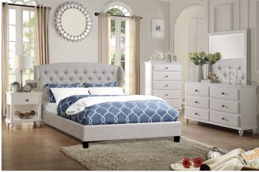 Queen size bed frame and mattress orthopedic