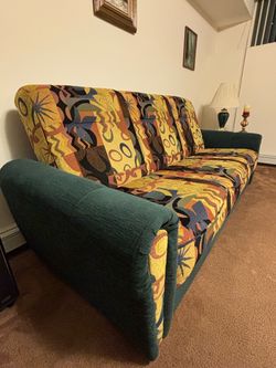 Vintage 3-Seat Sofa / Sleeper – Unique Designer-Style Pattern