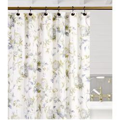 Ellis Curtain Abigail 72 in. Porcelain Floral Shower Curtain