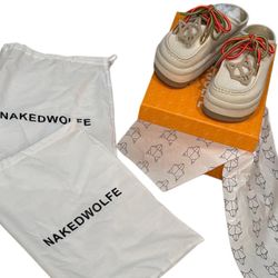 Naked Wolfe Authentic Blizzard Slide/Slip-On Platform Shoes In  Natural Canvas New in Box