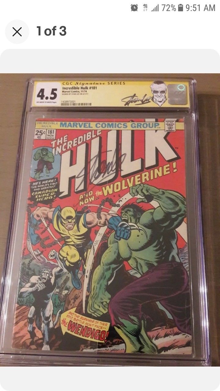 Hulk 181 STAN LEE first Appearance WOLVERINE CGC