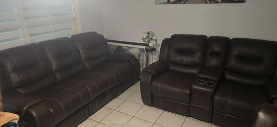 Brown  recliner sofa set