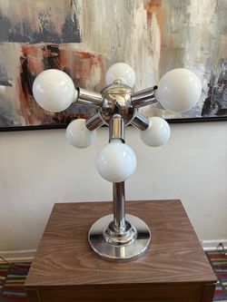 Vintage Mid-Century Modern Robert Sonneman Style 6 Light Chrome Sputnik Space age Atomic Table Lamp
