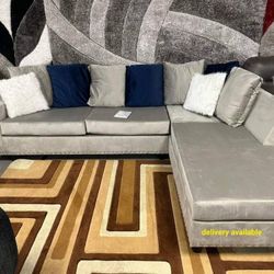 Brand New/ Gray Silver Sectional, Seccional, Couch/ Delivery Available 