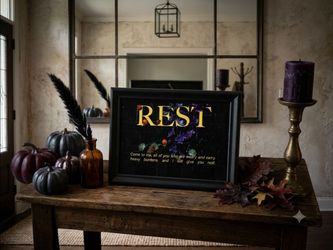 Black Framed Decorative Bible Verse Wall Plaque Floral Black Yellow Purple