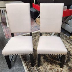 Fabric Cushioned Chairs - 2pcs