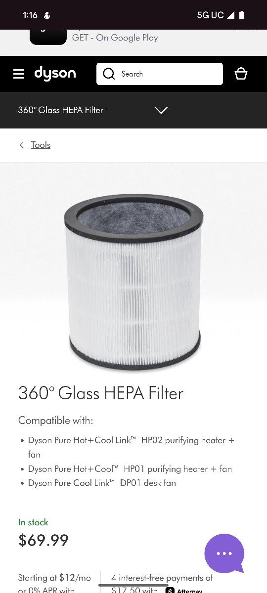 Dyson Purifier Replacement Filter 