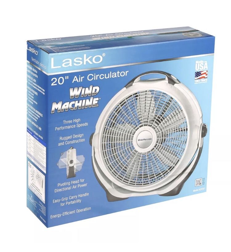 Lasko 20 Air Circulator Wind Machine, 3-Speed Fan, Model #A20301, Gray for  Sale in Decatur, GA - OfferUp