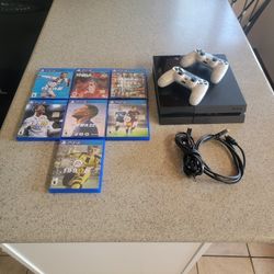 PS4 With Two Wireless Controllers And 7 Games Everything For $150 Firm 500 gb