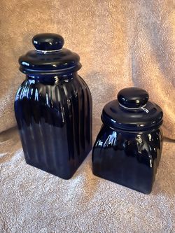 Glass decanters. Cobalt blue. New