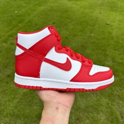 Sb dunk high white university clearance red  and  green