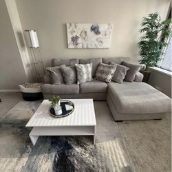 Complete Living Room Set – Sofa, Coffee Table, Area Rug, & More!
