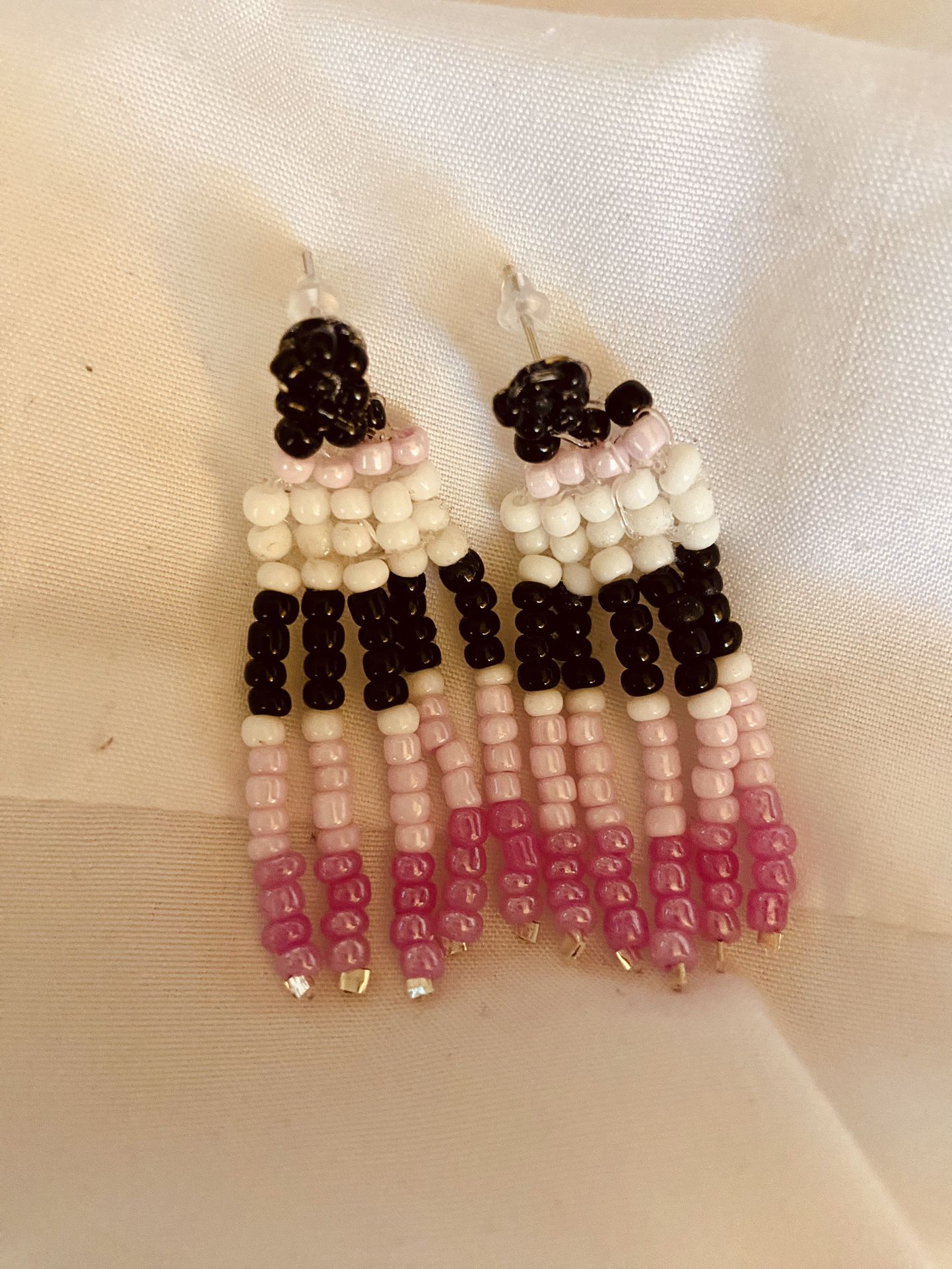 Handmade Women’s Brick Stitch Fringe Beaded Earrings