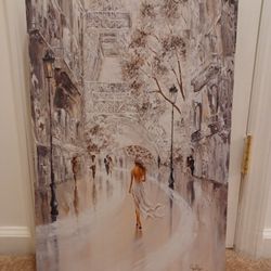 Grey And White Canvas 16x24