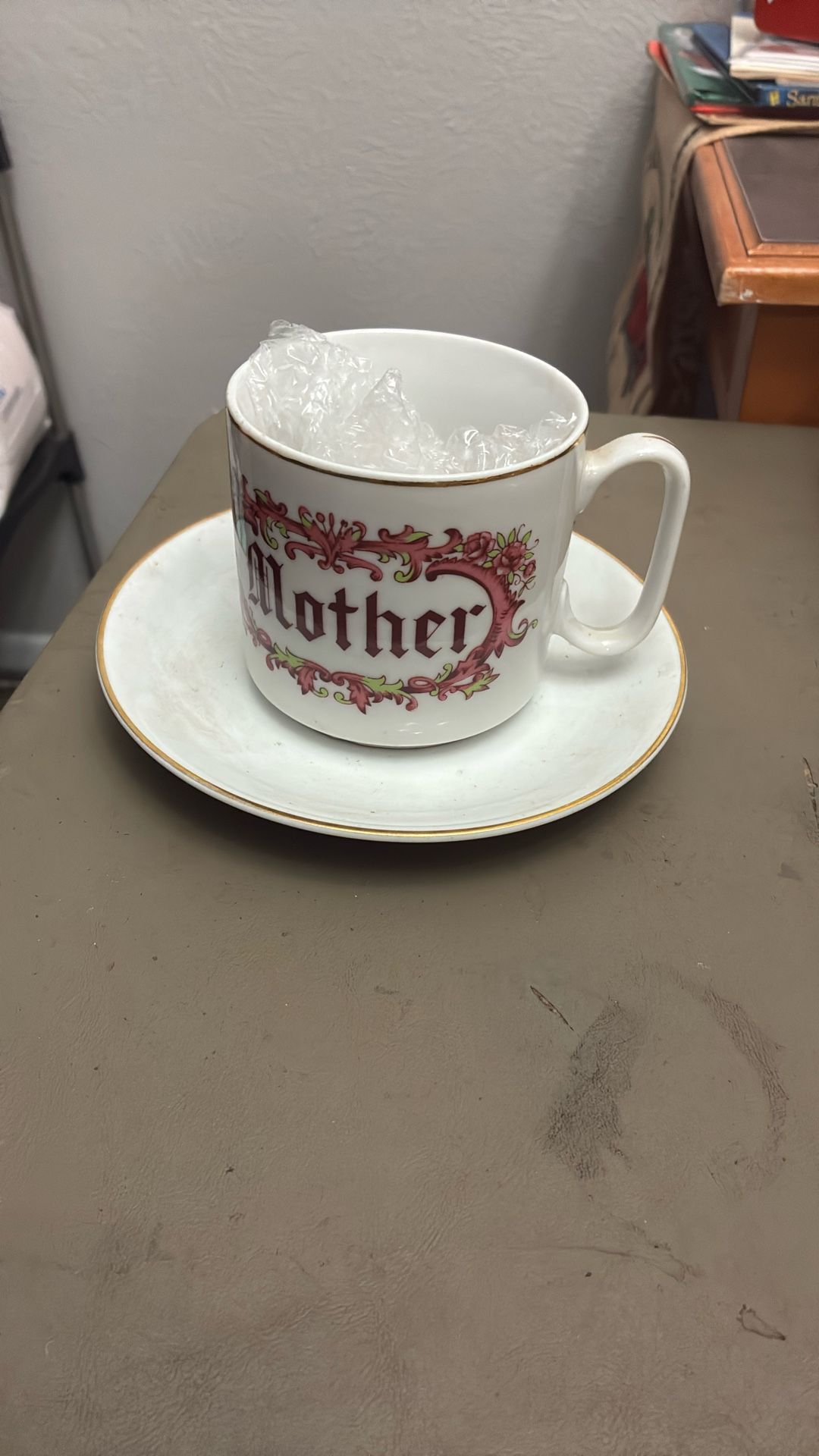 Old coffee, cup, and saucer