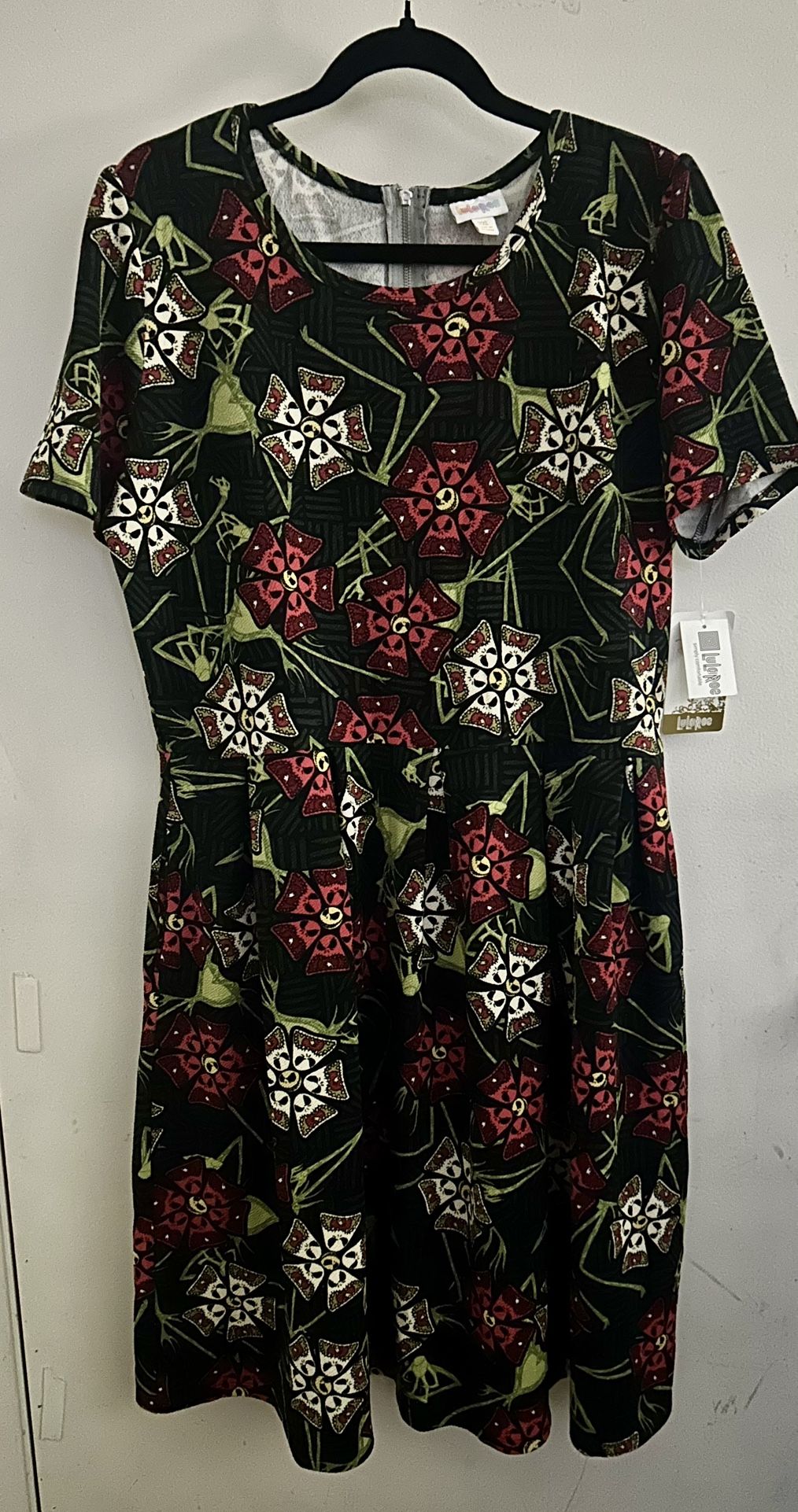 Disney Jack Skellington Nightmare Before Christmas NEW Women’s Plus Size 3XL LuLaRoe Amelia Zip Dress