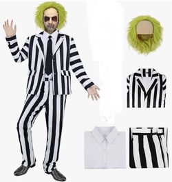 Beetlejuice adult size Small Cosplay Costume Set with Wig